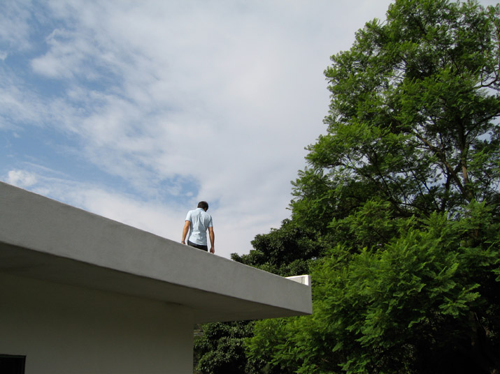 man on roof